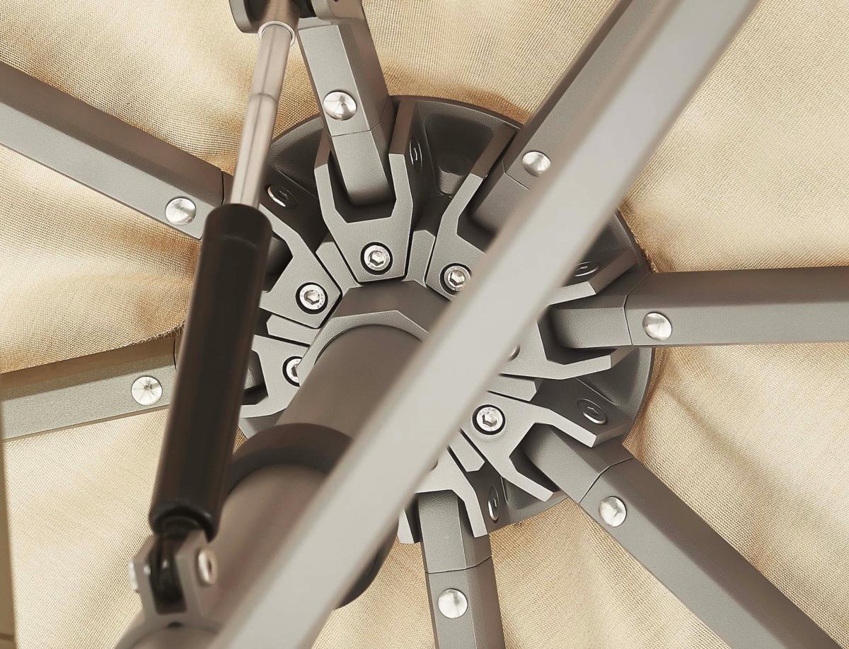 Parasol en aluminium gris avec toile acrylique 2.75 X 2.75 M - LOLI BEIGE