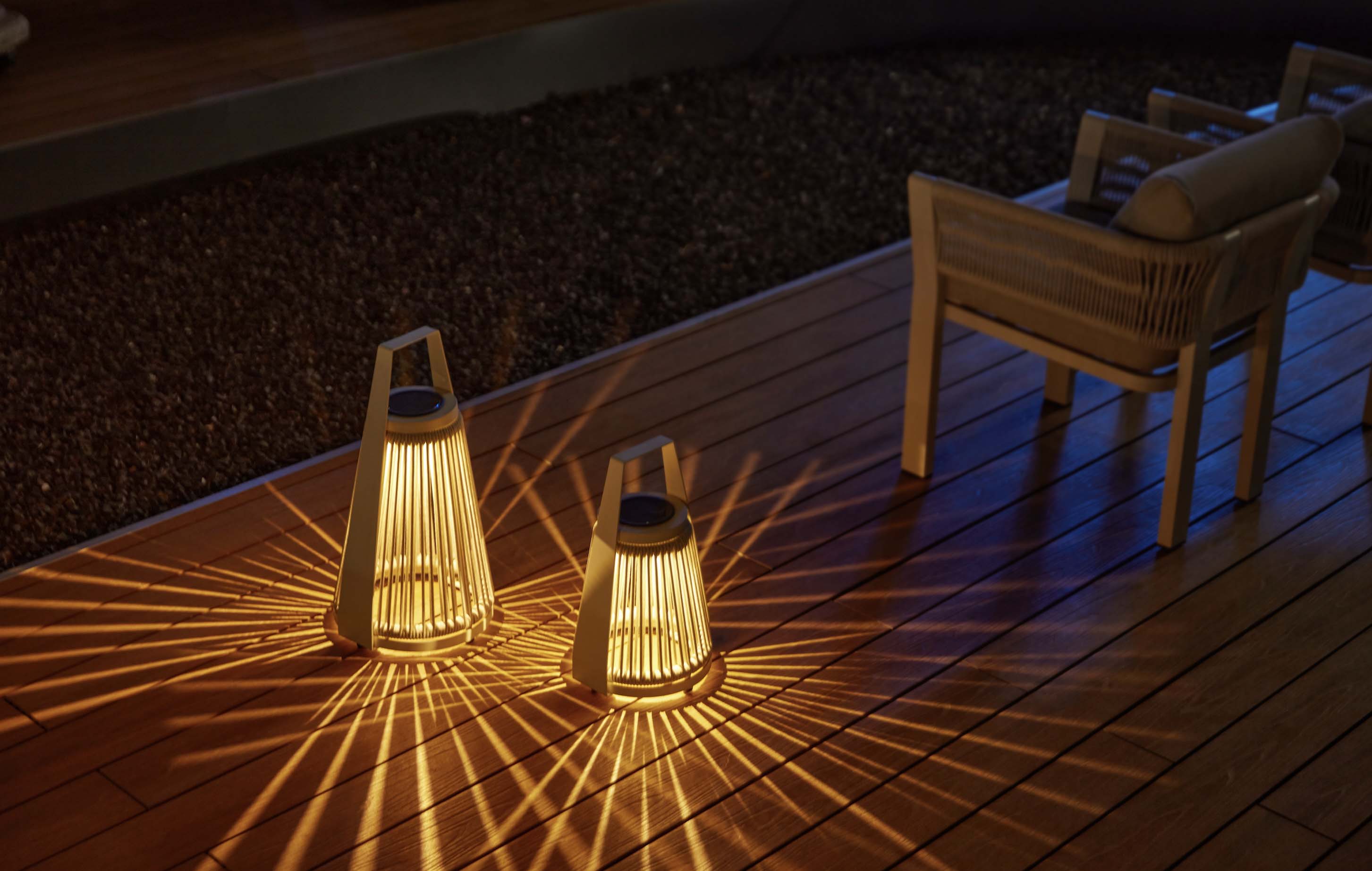 Lampe design extérieur en corde - MILAN BEIGE