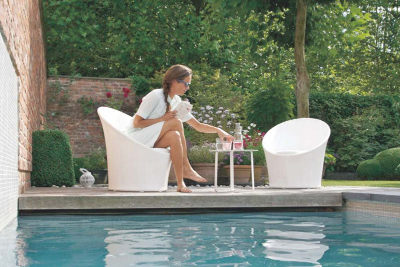 Duo de salon de jardin blanc - LUNA