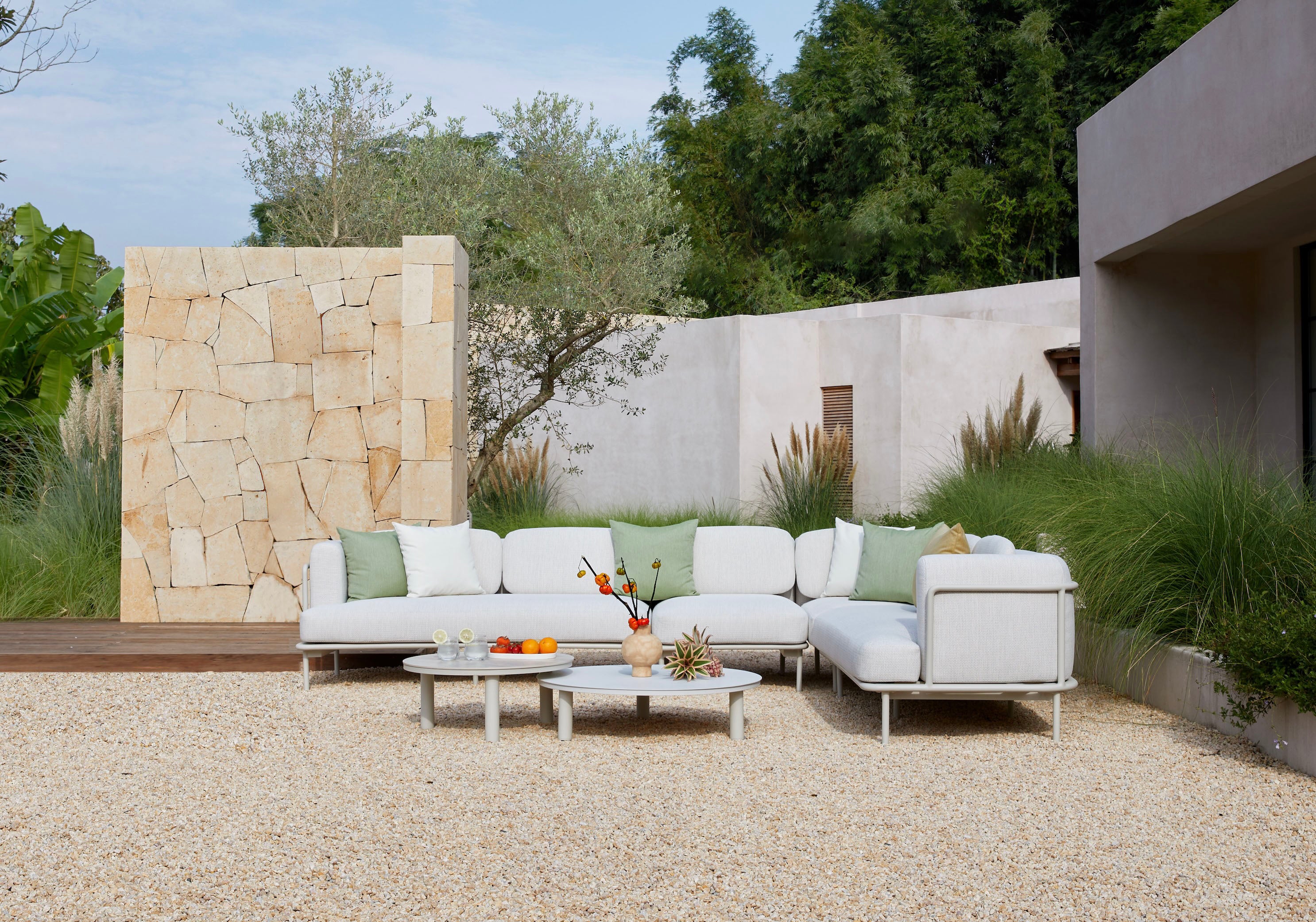 Canapé d'angle extérieur moderne aluminium - FLORA