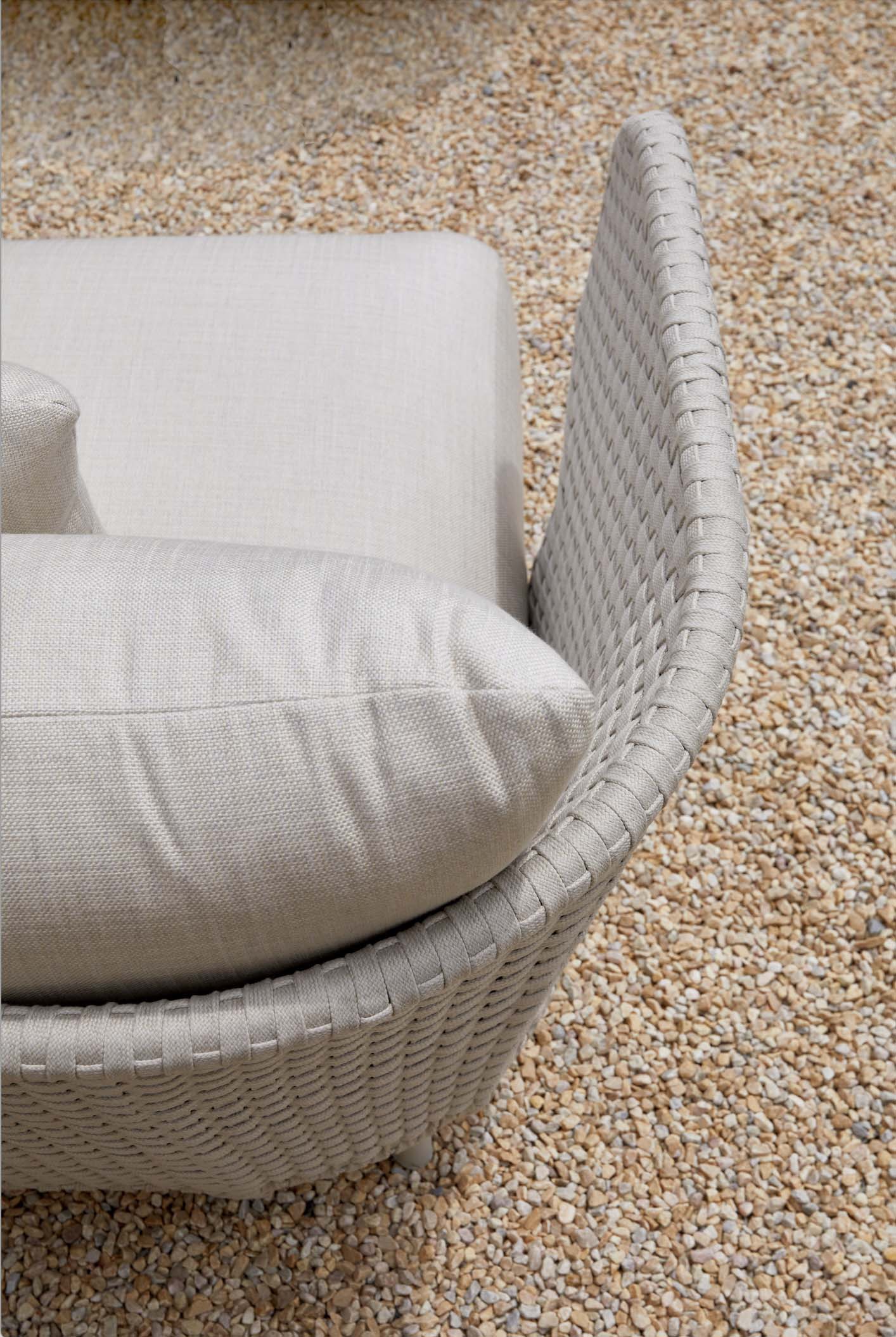 Salon de jardin d'angle en aluminium et corde tressée - CHARLY