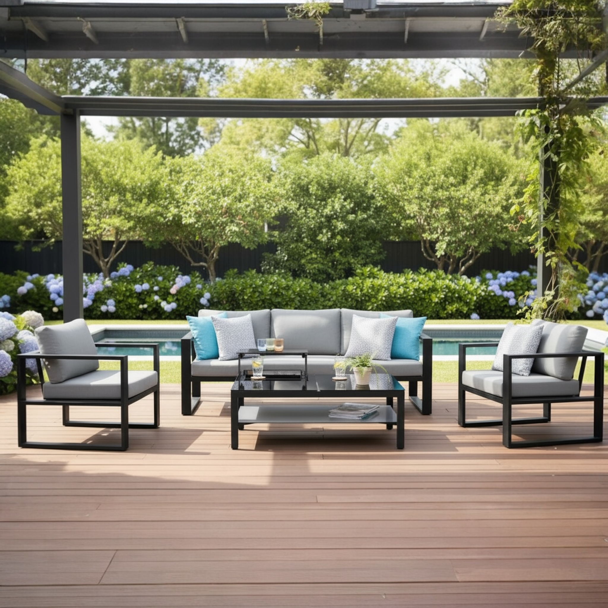 Salon de jardin en aluminium - JELLY NOIR