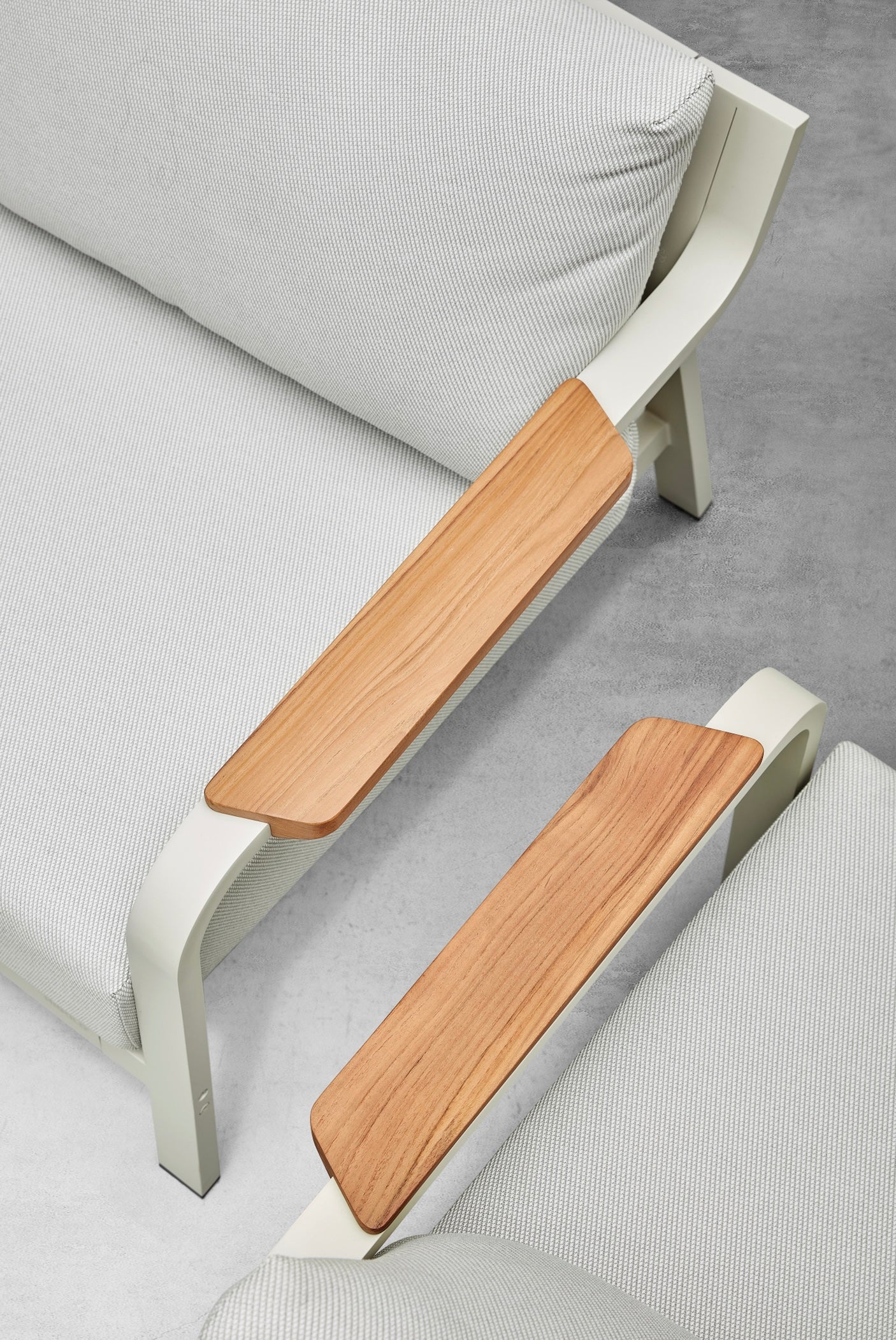 Salon de jardin en aluminium et en teck 5places - VISCOUNTI