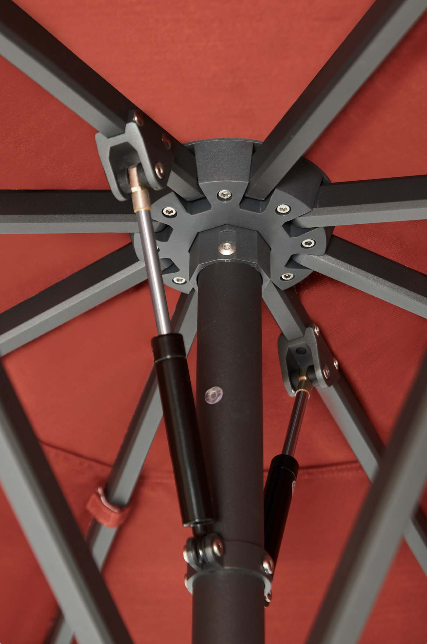 Parasol en aluminium noir avec toile acrylique 2.75 X 2.75 M - LOLI ROUGE