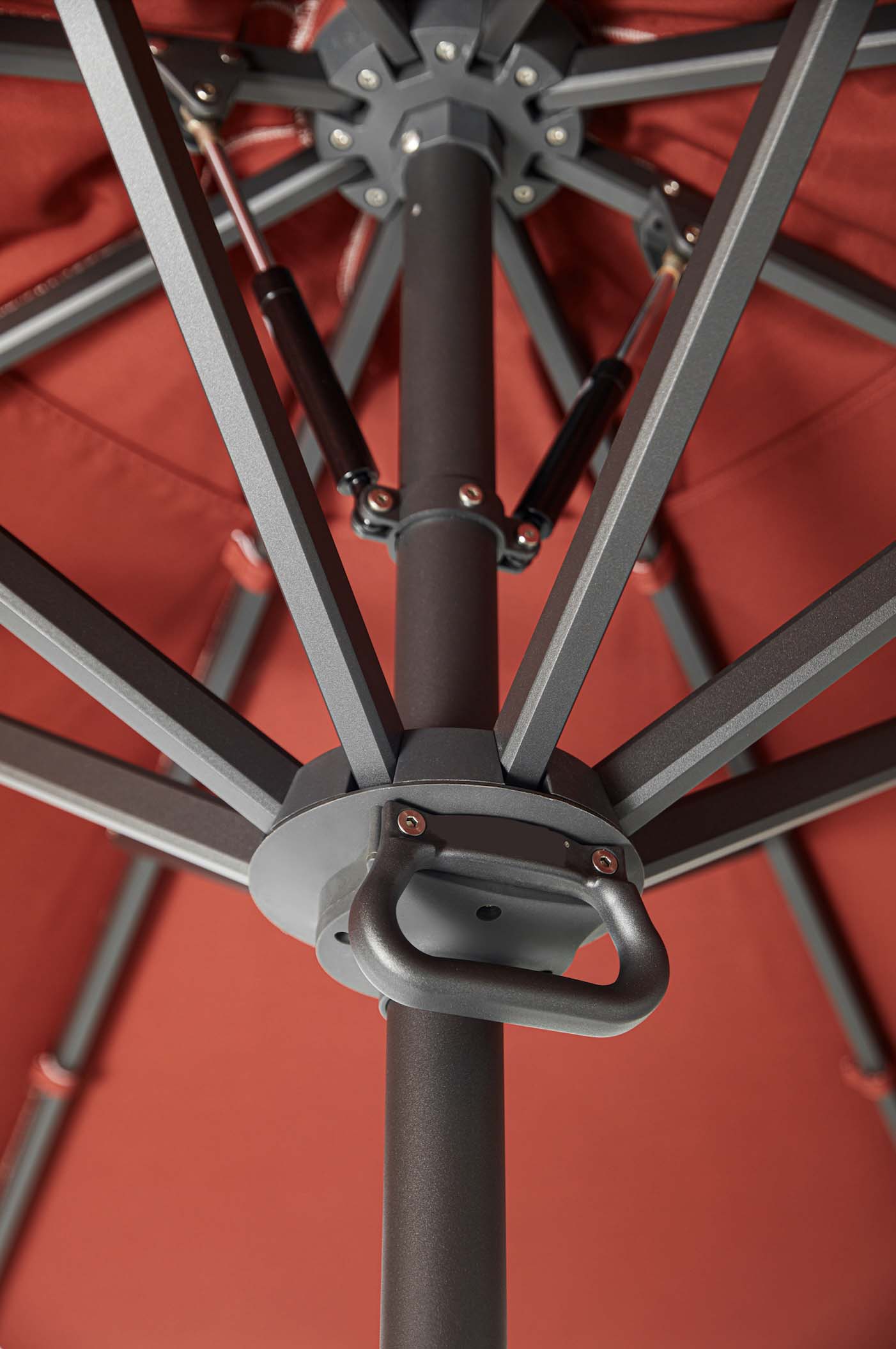 Parasol en aluminium noir avec toile acrylique 2.75 X 2.75 M - LOLI ROUGE