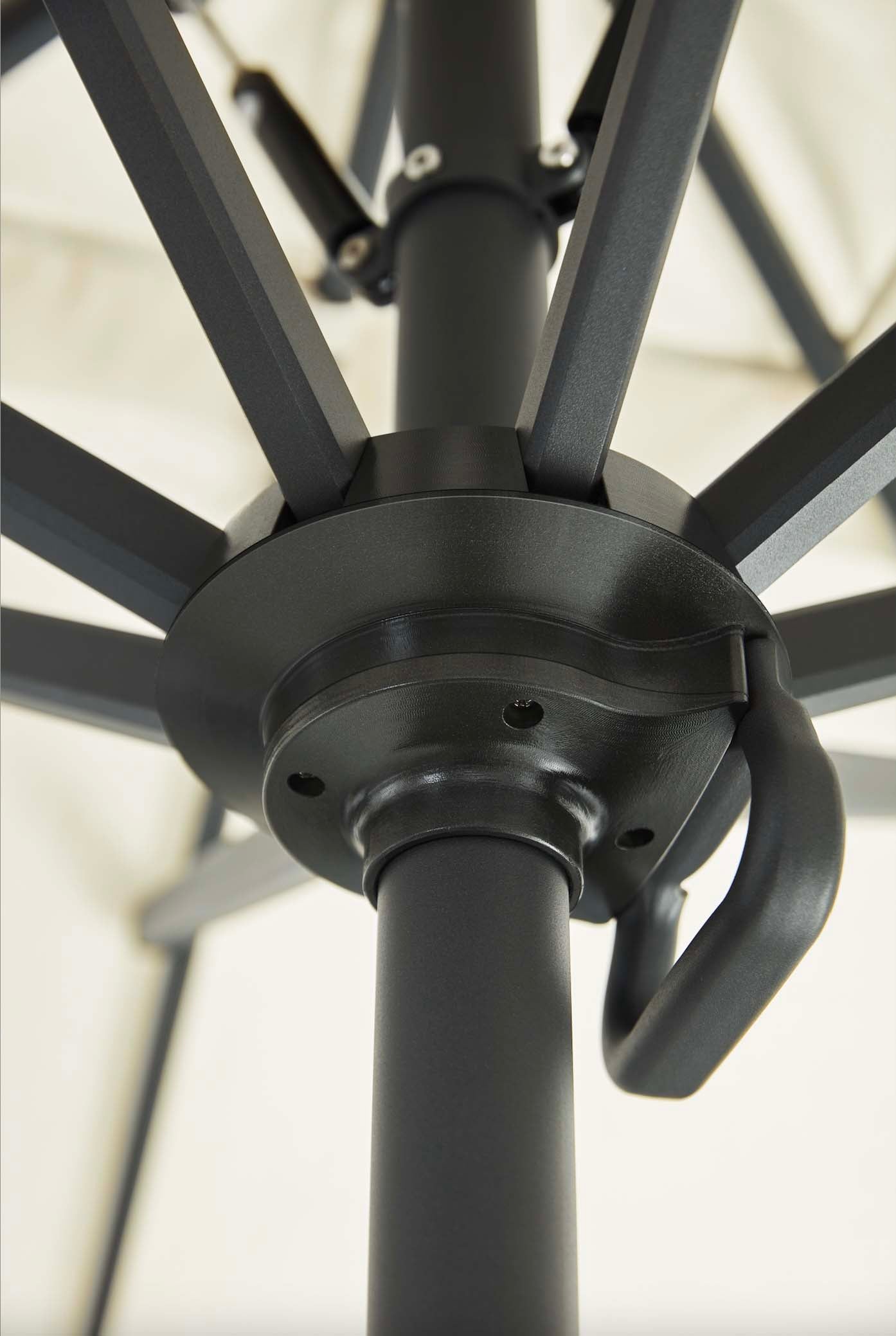 Parasol en aluminium noir avec toile acrylique 2.5 X 2.5 M - LOLI BLANC