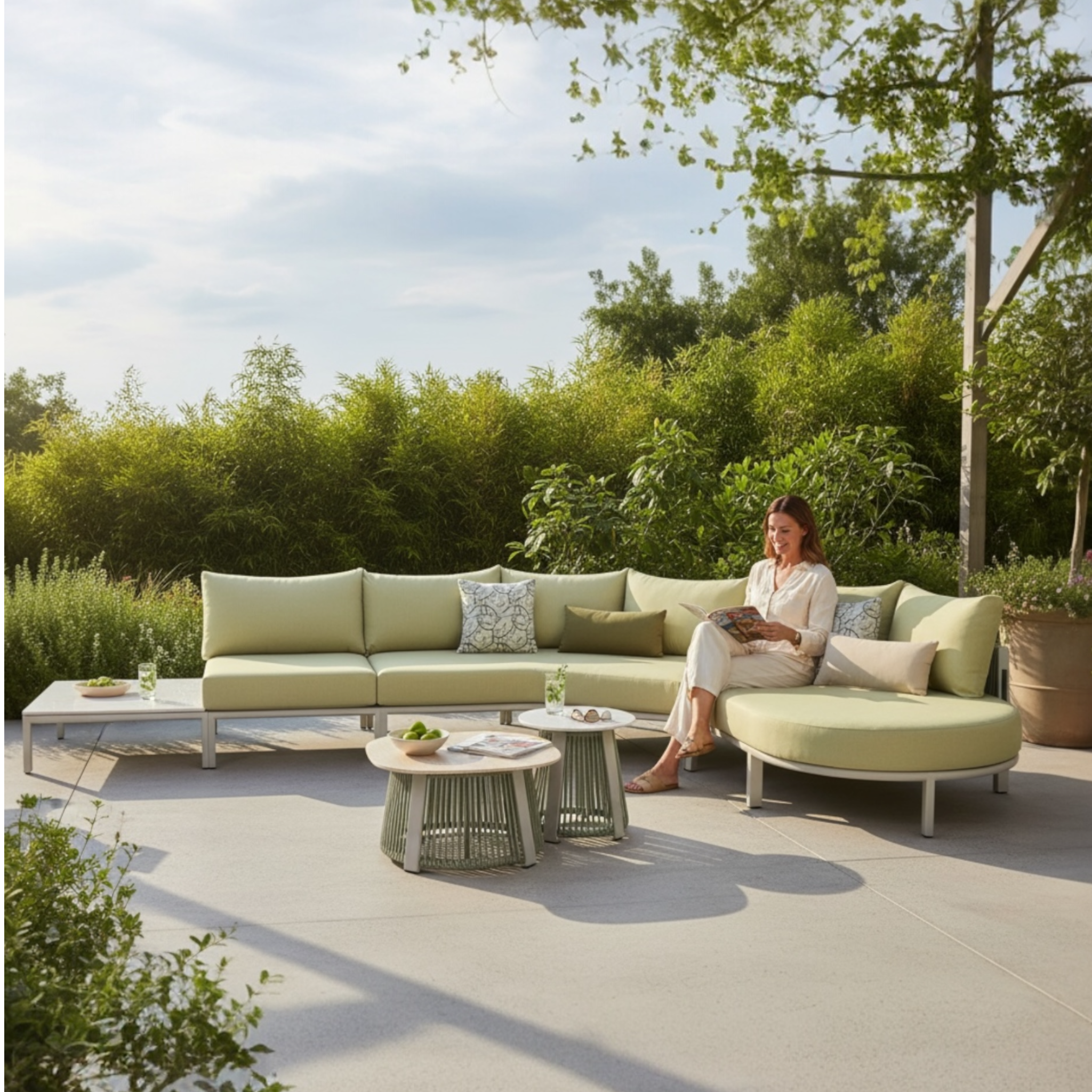 Salon d'angle de jardin original design haut de gamme