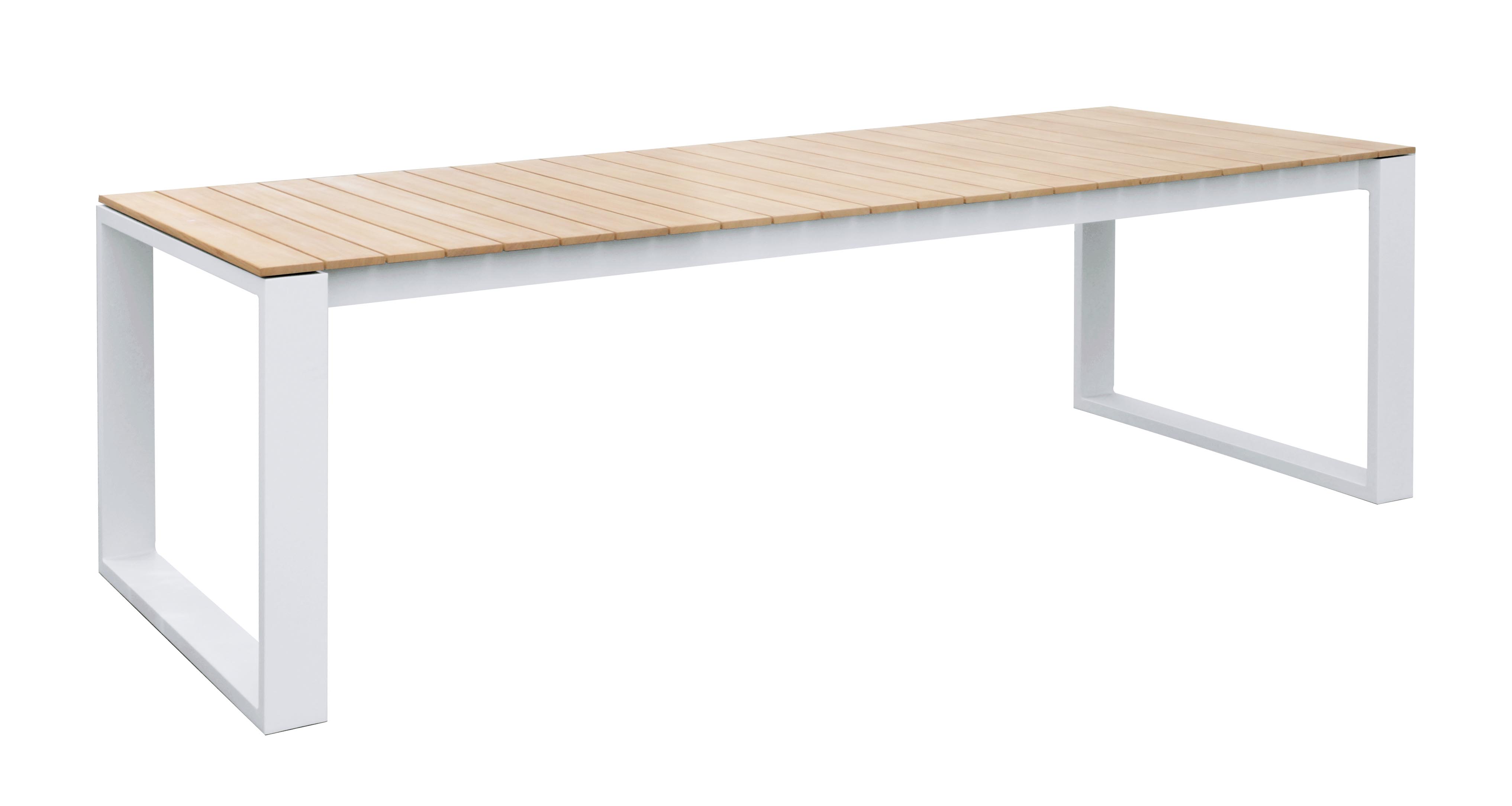 Table de jardin en teck et aluminium haut de gamme - COMO 200CM