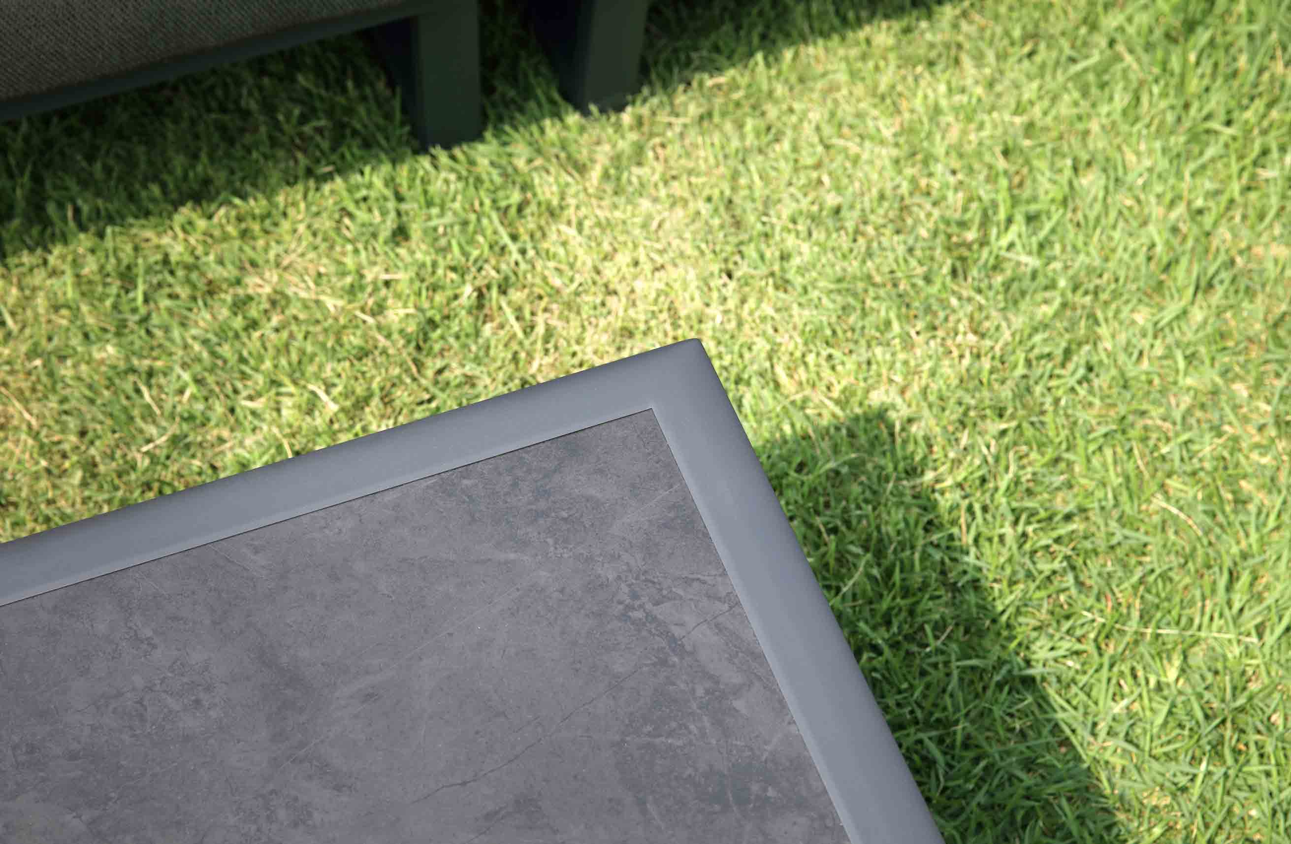 Salon de jardin haut de gamme en aluminium et corde 6 places - SOPHIA GRIS