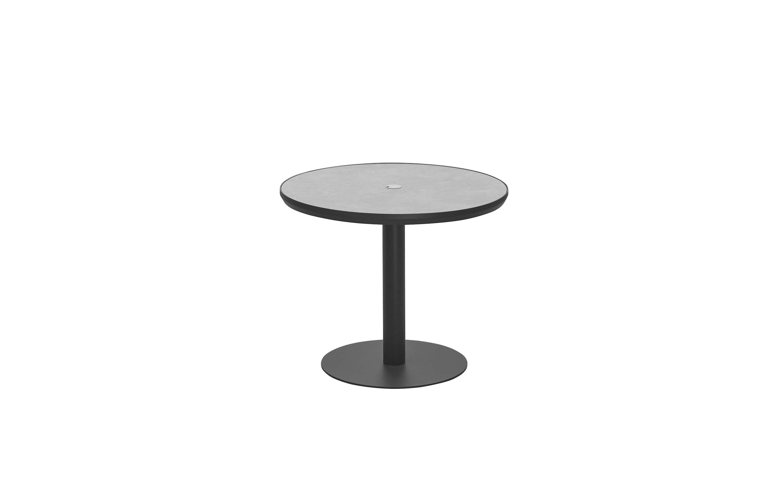 Table de terrasse ronde en aluminium noir D90 - SARRAN