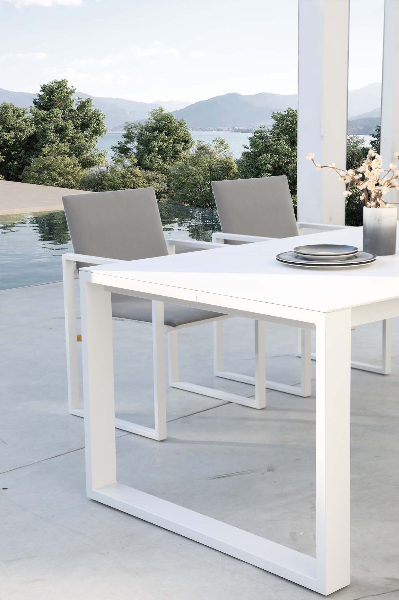 Ensemble repas de jardin en aluminium haut de gamme 6 places - COMO