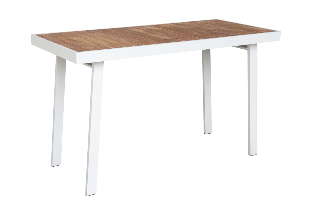 Table en aluminium et teck avec 6 fauteuils - YORK BAR