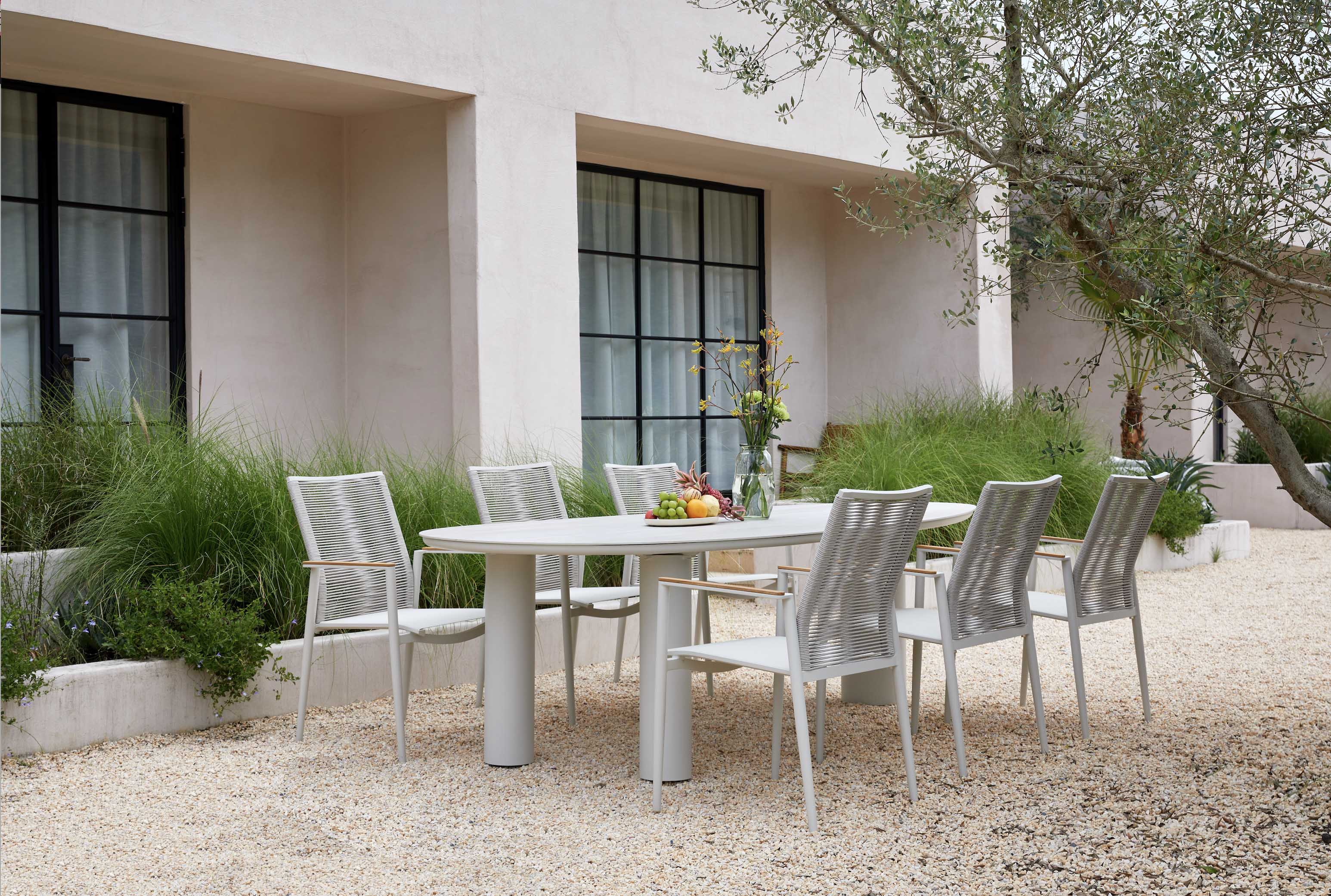 Grande table à manger ovale avec plateau en céramique - LYSE