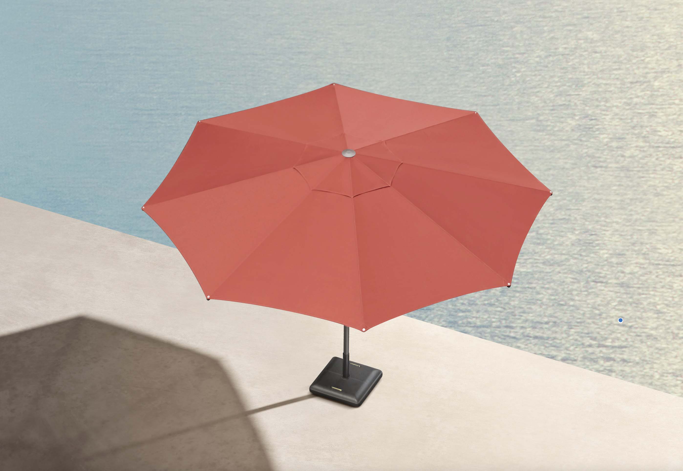 Parasol en aluminium noir avec toile acrylique 2.75 X 2.75 M - LOLI ROUGE