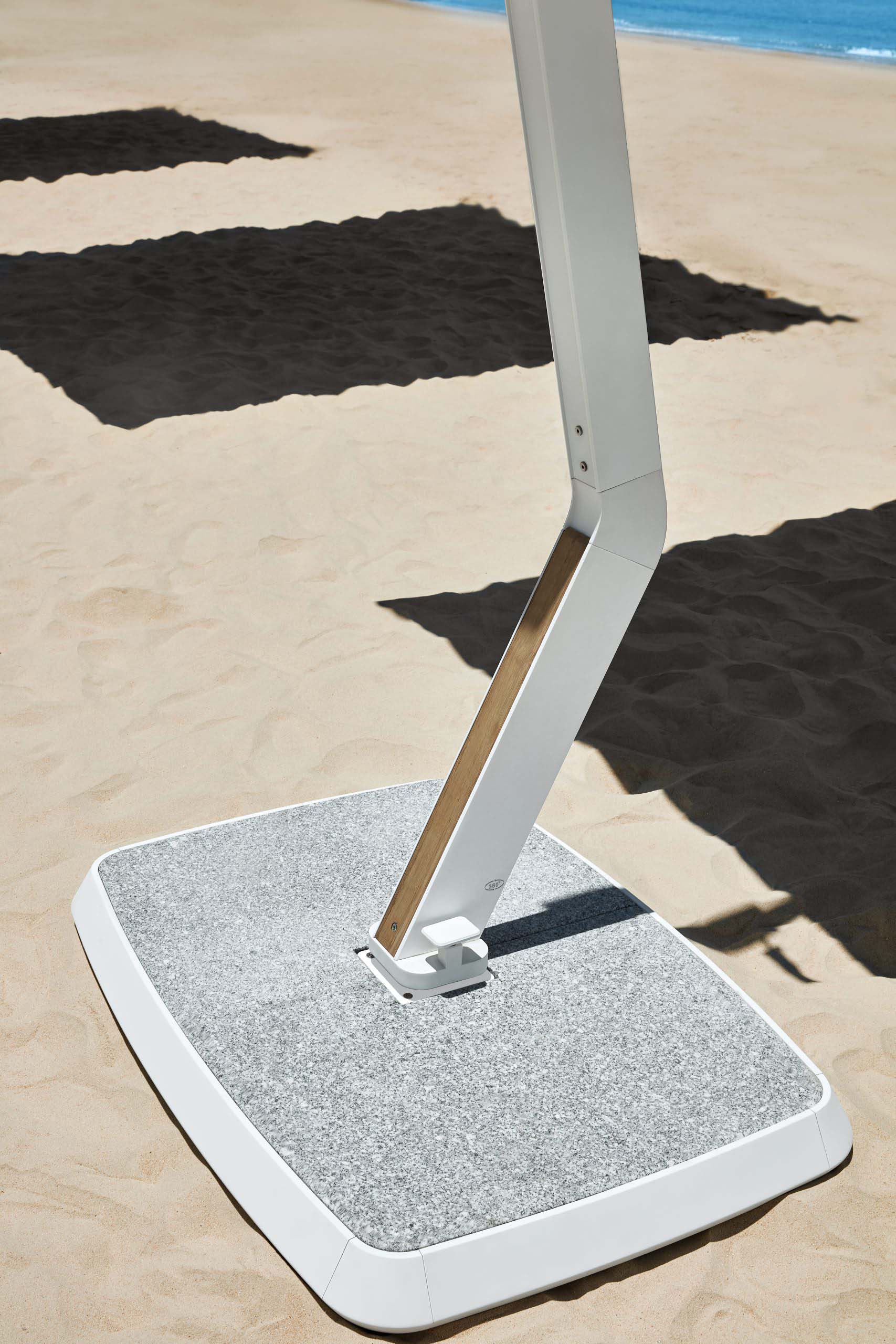 Parasol haut de gamme aluminium blanc avec toile acrylique - ALICE