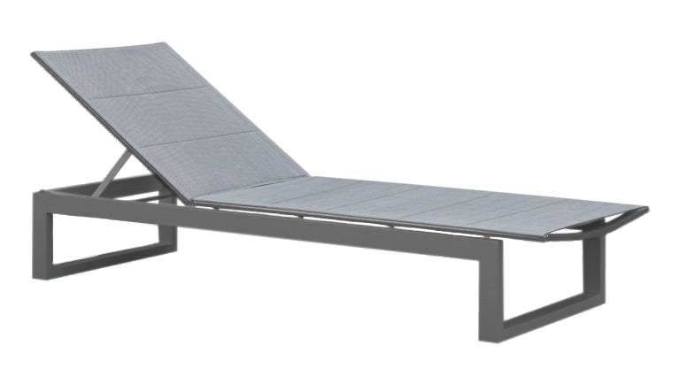 Duo de bains de soleil en aluminium + table basse - COMO Noir