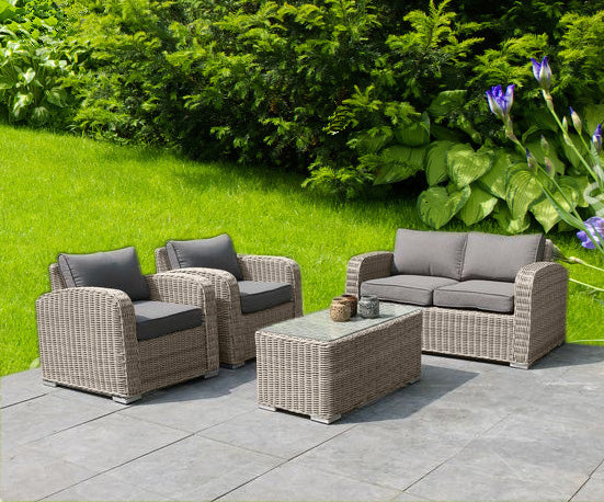 Salon de jardin résine tressée ronde - TARA OSIER