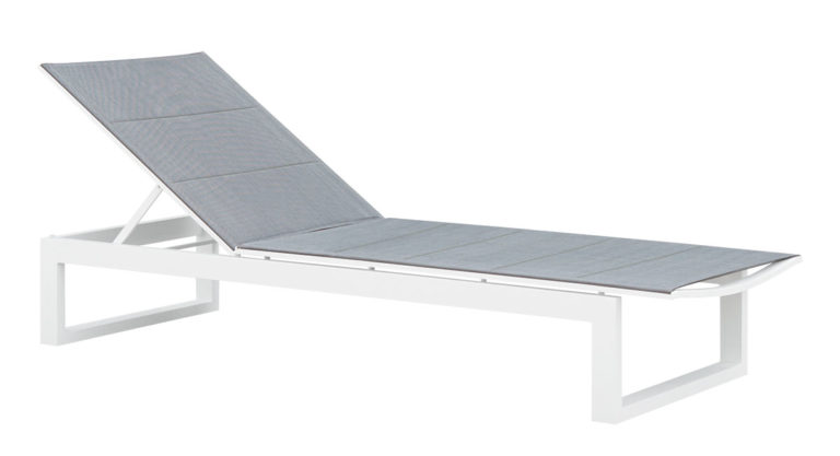 Duo de bains de soleil en aluminium + table basse - COMO Gris anthracite