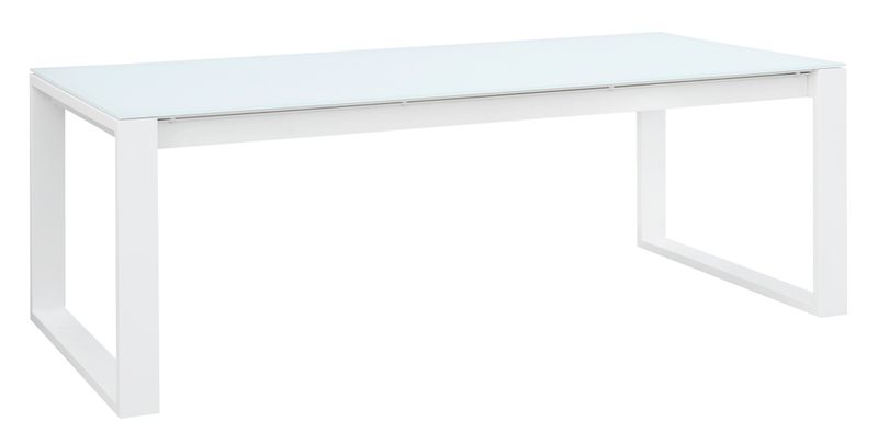 Table de jardin en aluminium - COMO avec plateau en verre 240CM