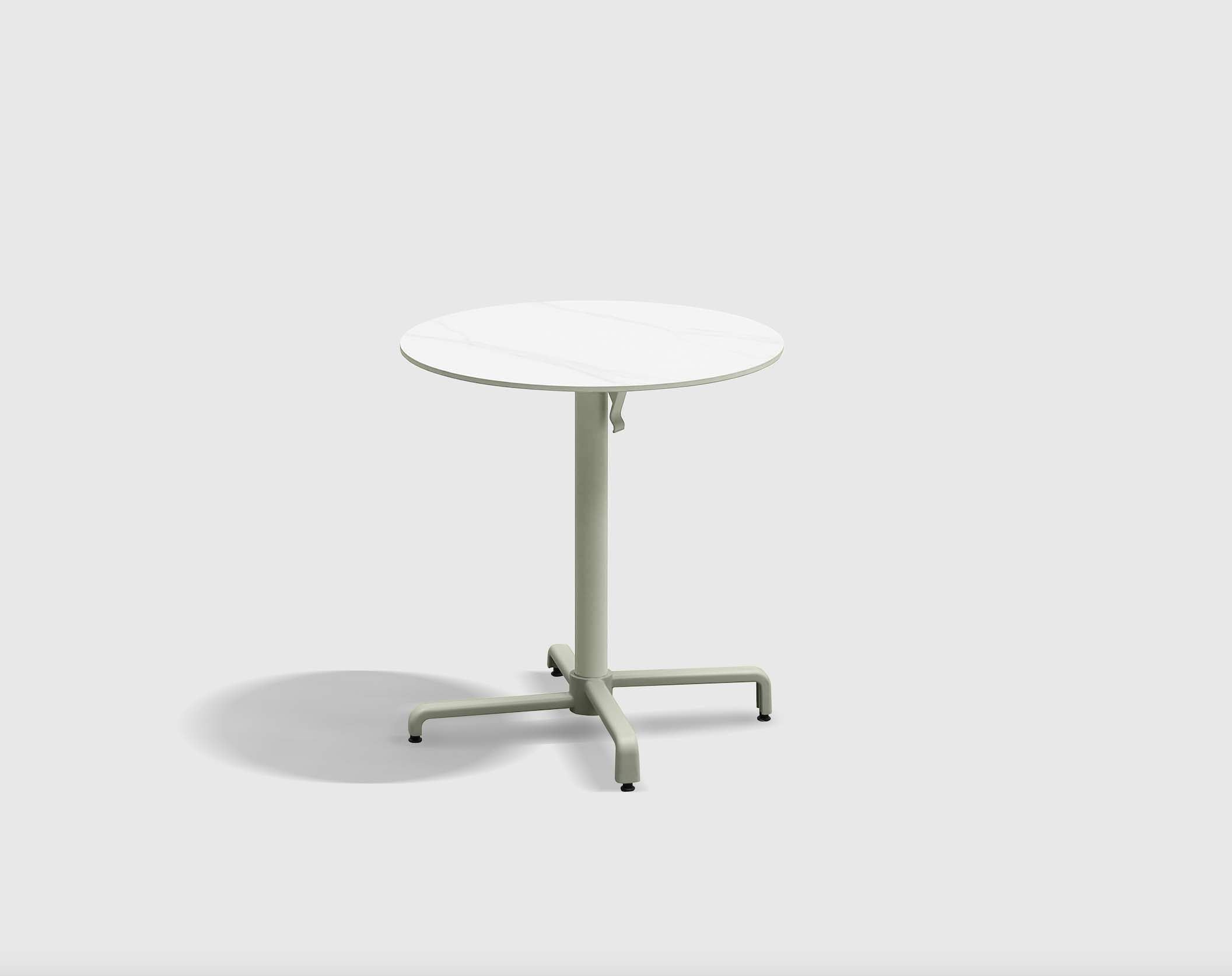 Table bistro ronde en aluminium beige - SARRAN
