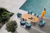 Ensemble repas de jardin luxueux en aluminium et corde tressée 6places - LASKA