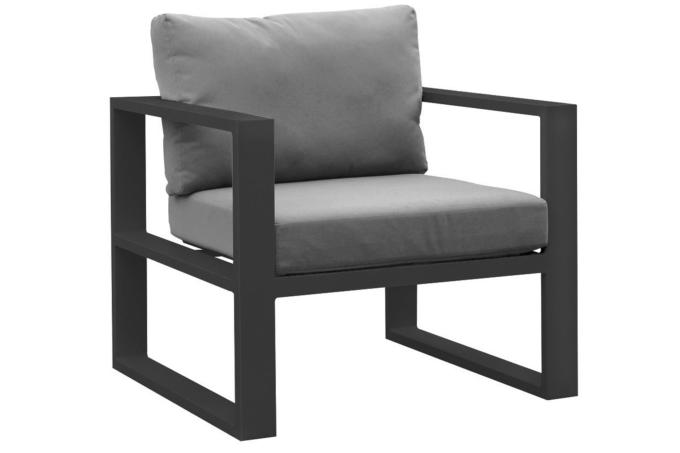 Fauteuil de jardin en aluminium - BELLY NOIR