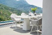 Fauteuil repas de jardin en aluminium et résine coussins AGORA (lot de 2) -  MILO BLANC