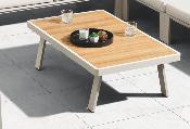 Grand salon de jardin moderne  de luxe en aluminium et bois teck - NOFFY COSY PLUS