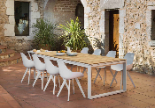 Table de jardin en teck et aluminium haut de gamme - FERMO