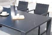 Table de jardin en aluminium - FERMO noir avec plateau en céramique 200CM