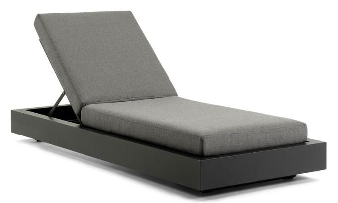 Bain de soleil luxe en aluminium - FERMO BED NOIR