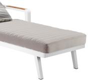 Duo bains de soleil en aluminium et en teck - LOVY BLANC