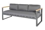 Salon ensemble canapé de jardin en aluminium et bois d'acacia - LIDY