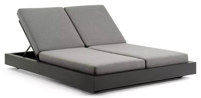 Lit de piscine double luxe en aluminium - FERMO BED NOIR