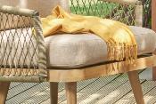 Salon de jardin design en corde tressée et bois d'acacia - FIDJI