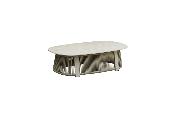 Grand salon d'angle extérieur design en aluminium et corde - MILAN