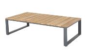 Salon ensemble canapé de jardin en aluminium et bois d'acacia - LIDY