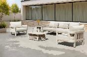 Salon de jardin design en aluminium et corde 5places - MILAN