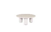 Petit table basse ronde design haut de gamme en aluminium avec plateau céramique - IRIS