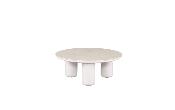 Petite table basse ronde design haut de gamme en aluminium avec plateau céramique - IRIS