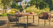 Fauteuils de restaurant extérieur en aluminium et corde - SARIGO