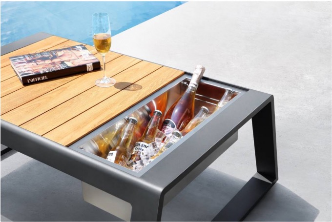 Table basse de jardin en aluminium et en teck - COFY