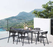 Table extensible en aluminium noir - LOU MINI