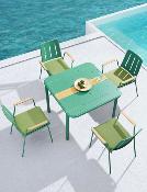 Chaise repas design en aluminium vert - (lot de 4) - SARRAN