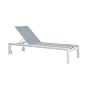 Duo de bains de soleil en aluminium + table basse - NICKY