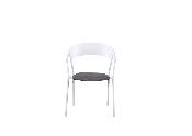 Fauteuil repas de jardin en aluminium blanc (lot de 2) - LARA