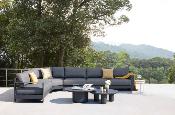 Salon de jardin design modulable aluminium haut de gamme - IRIS COSY NOIR