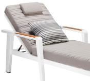Duo bains de soleil en aluminium et en teck - LOVY BLANC