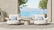 Duo de fauteuil de jardin design en aluminium  - ELYO 