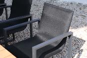 Chaise de jardin design en aluminium - FERMO noir (lot de 2) 